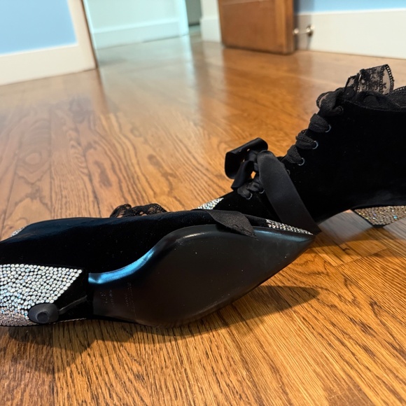 Crystal and velvet booties - Picture 4 of 6